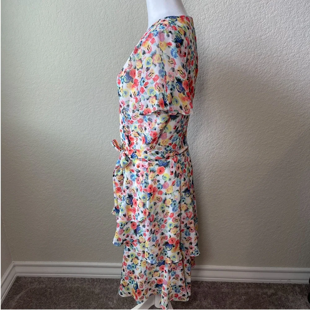 🆕 Tahari by Arthur S. Levine Women's Floral Chiffon Dress - Picture 7 of 12
